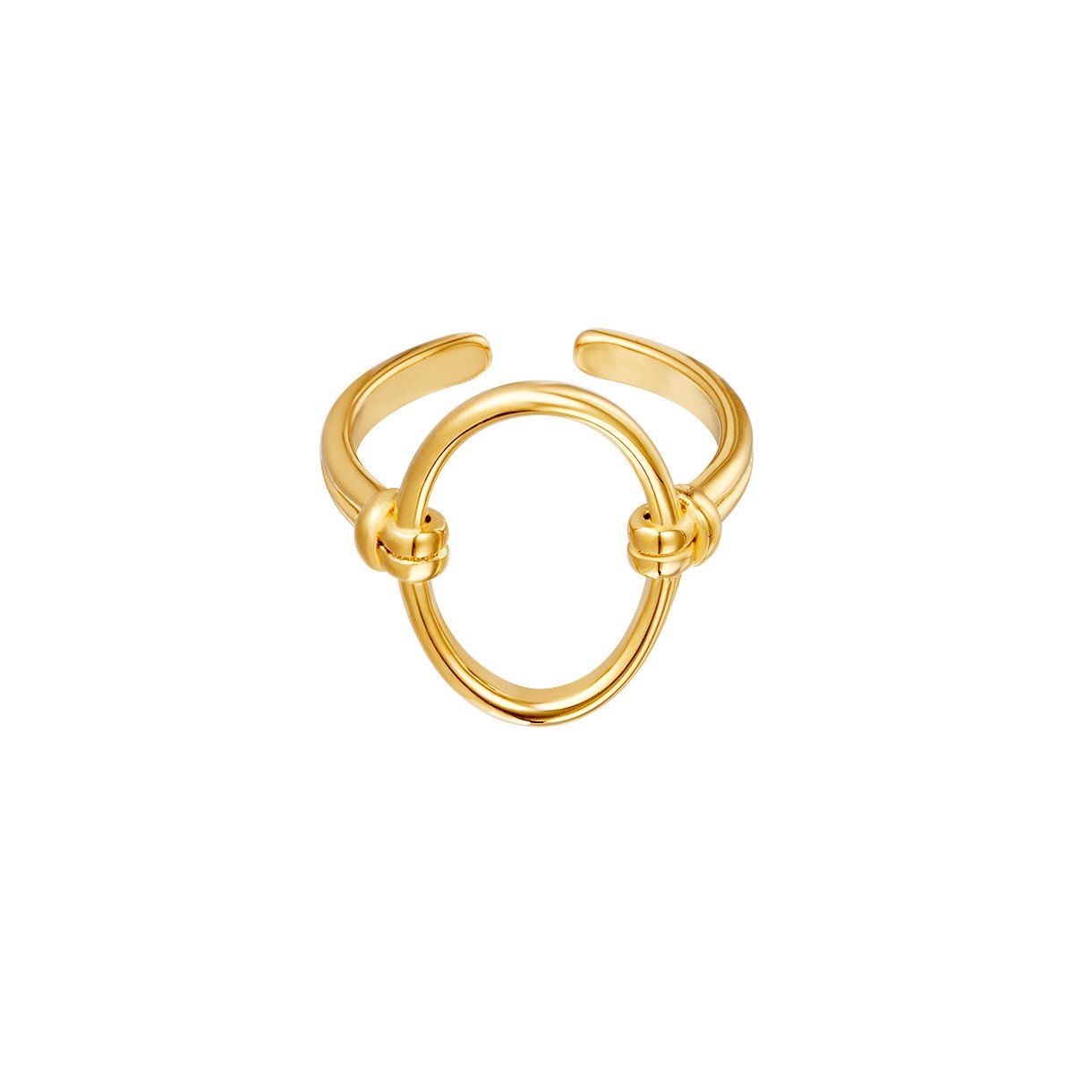 Jobo by Jet - Never ending ring - verstelbaar - Grote statement ring - Dames ring - One size - Verkleurd niet - RVS