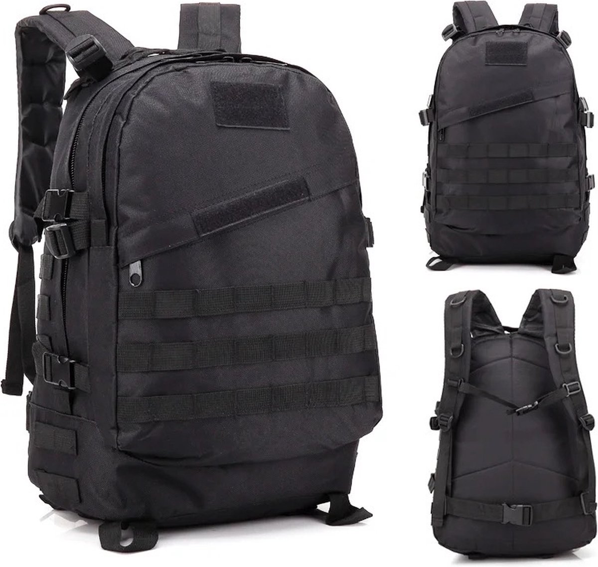 Leger rugzak zwart- Waterdichte zwarte rugzak - Outdoor - Kamperen - Backpack