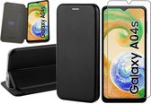 Hoesje geschikt voor Samsung Galaxy A04s / A13 5G - Screen Protector GlassGuard - Book Case Leer ThinShield Zwart & Screenprotector