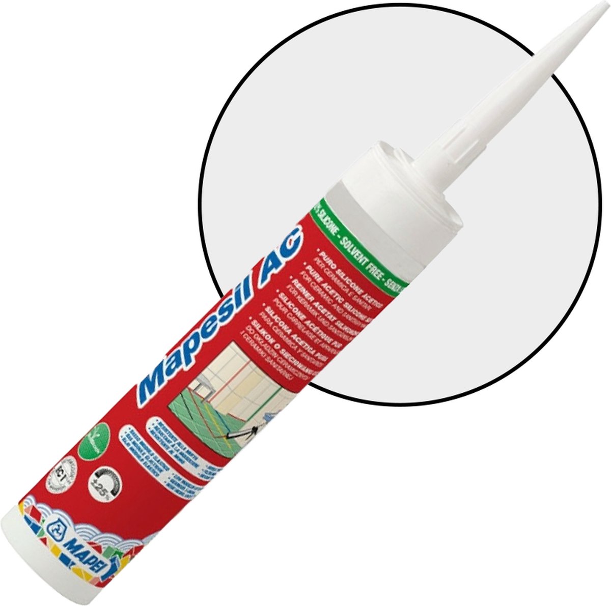 Mapei Mapesil AC Siliconenkit - Voor Afdichten Van Voegen - Kleur 111 Zilvergrijs - 310 ml