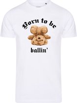 Heren Tee SS met Ballin Est. 2013 Born To Be Tee Print - Wit - Maat XXL