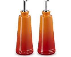 LE CREUSET - Aardewerk - Olie-&Azijnset 0,30l Oranjerood