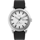 Timex Waterbury Traditional Automatic TW2U83700 Horloge - Leer - Zwart - Ø 38 mm