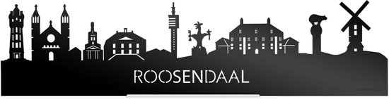 Standing Skyline Roosendaal Zwart Glanzend - 40 cm - Woon decoratie om neer te zetten en om op te hangen - Meer steden beschikbaar - Cadeau voor hem - Cadeau voor haar - Jubileum - Verjaardag - Housewarming - Aandenken aan stad - WoodWideCities