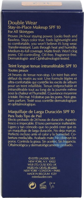 Estée Lauder Double Wear Stay-in-Place Foundation met SPF10 30 ml - 3C2 Pebble - Estée Lauder