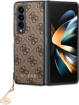 Guess Samsung Galaxy Z Fold 4 Hoesje Charm Back Cover Bruin