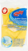 Multy Luxe Huishoudhandschoenen maat L - Natuurlatex met kantoenen vlokvoering - Anti slip - Rubberen handschoenen - Waterdicht - Natuurlijk latex - Maat L