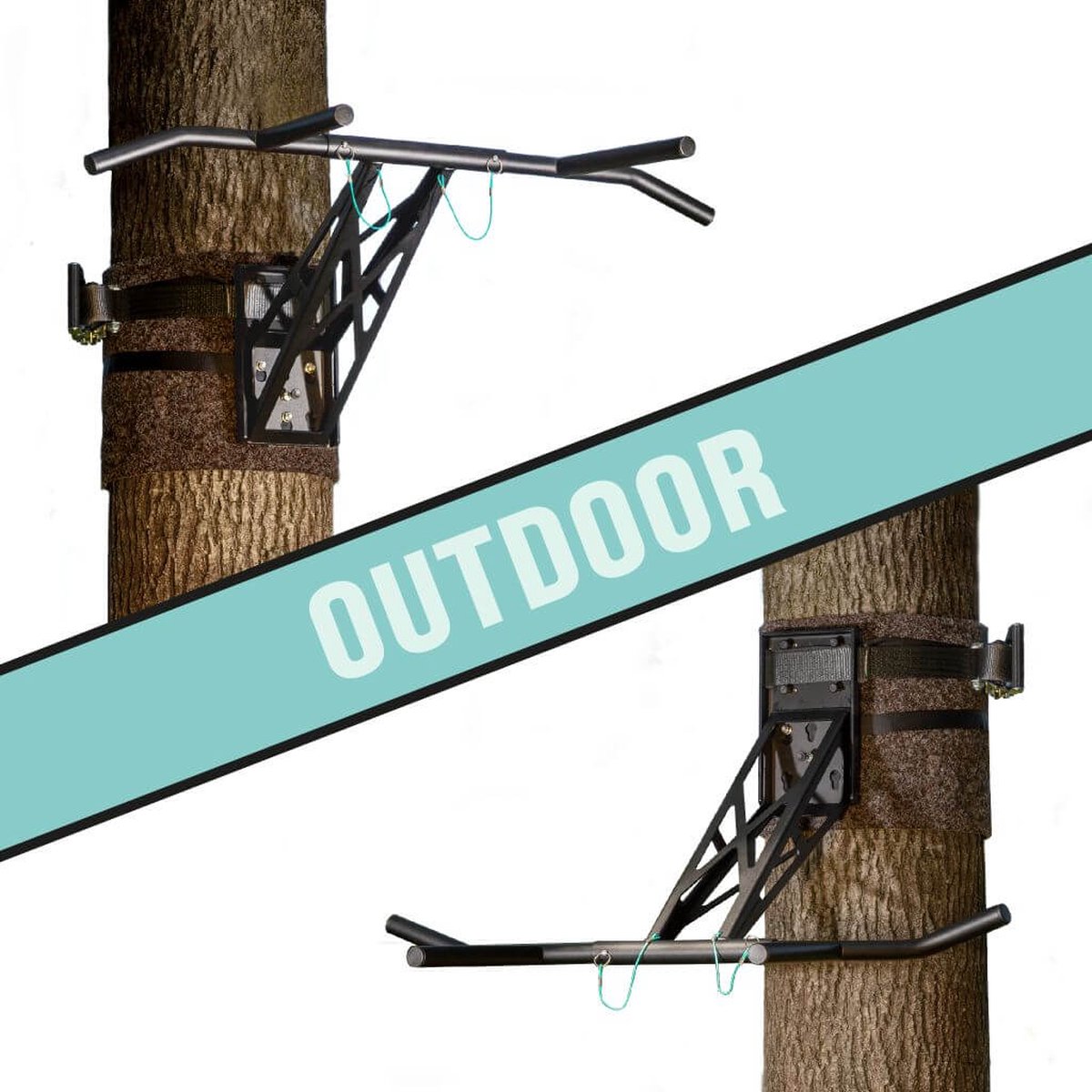 PULLUP & DIP Stainless Steel - Mobiele Pull-up & Dip Stang - Outdoor Wandmontage - Weersbestendig RVS - Afneembaar Systeem thumbnail 3