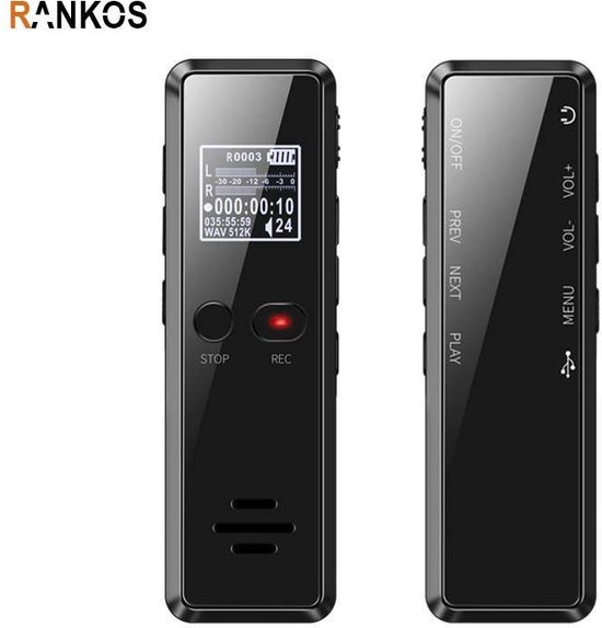Rankos Digitale Voice Recorder VR106 8GB Opslag Ruisonderdrukking