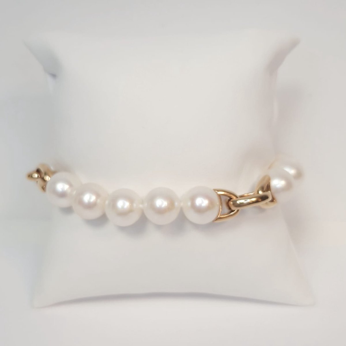 Parel armband - zoetwater parels - 10.5-11mm - 18 karaat roségouden sluiting - Lengte 20.5 cm uitverkoop Juwelier Verlinden St. Hubert - van €1889,= voor €1295,=