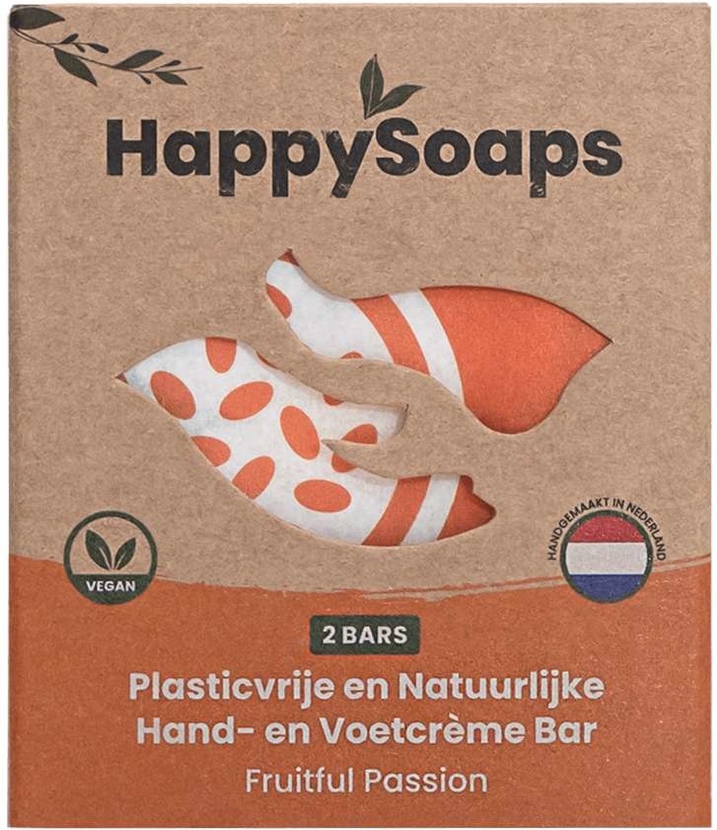 HappySoaps - Hand- En Voetcréme Bar Fruitful Passion - 40g