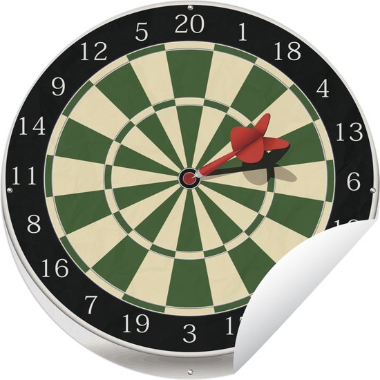 Tuincirkel Een illustratie van een pijl in het midden van een dartbord - 60x60 cm - Ronde Tuinposter - Buiten