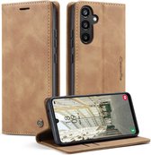 CASEME Geschikt voor Samsung Galaxy A34 hoesje - Wallet Case - Bruin - Caseme