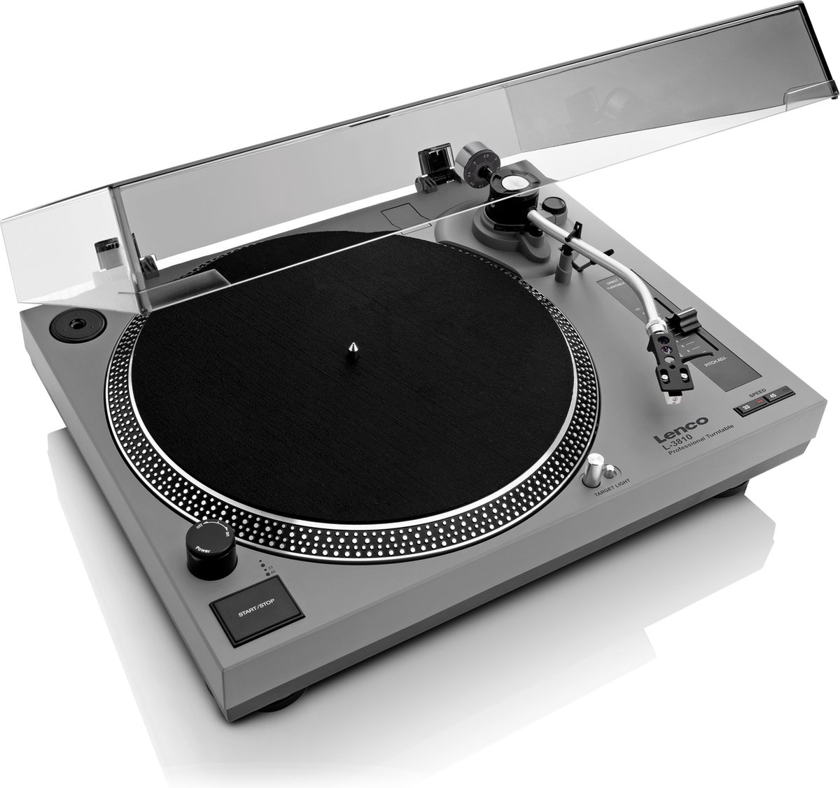 Bol.com Lenco Platenspeler - Direct drive - USB naar PC encoding - L-3810GY - Grijs aanbieding