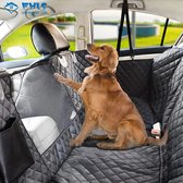 InHarmony® Honden hoes Auto Achterbank Zwart - Beschermhoes voor Dieren - Achterbank Hoes - Waterbestendig - Universeel - Inclusief Veiligheidsriem - 152x143cm