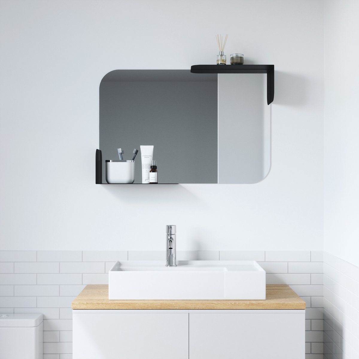 Umbra Alcove Spiegel 13x52x77cm zwart