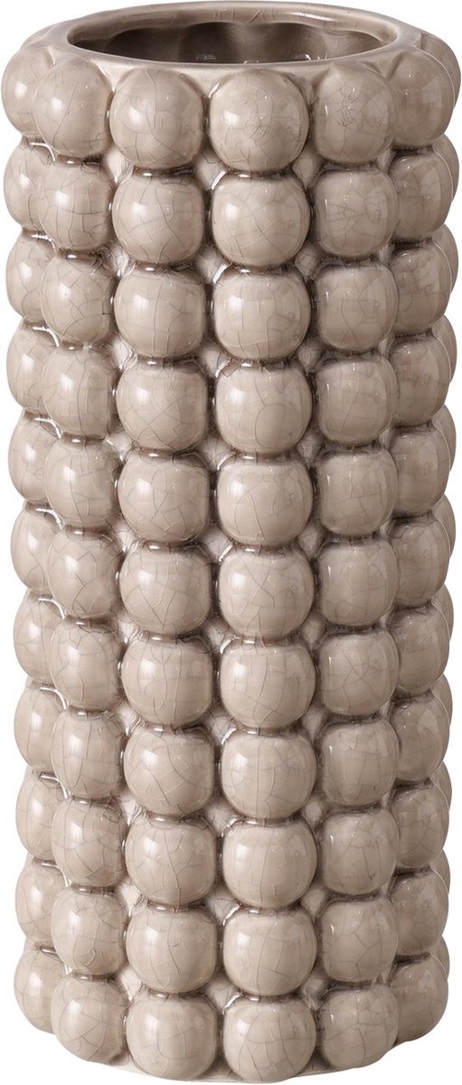 Vaas met bobbelstructuur Beige H25cm