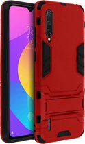Geschikt voor Xiaomi Mi 9 Lite Hybride hoes Schokbestendig Video-steun rood