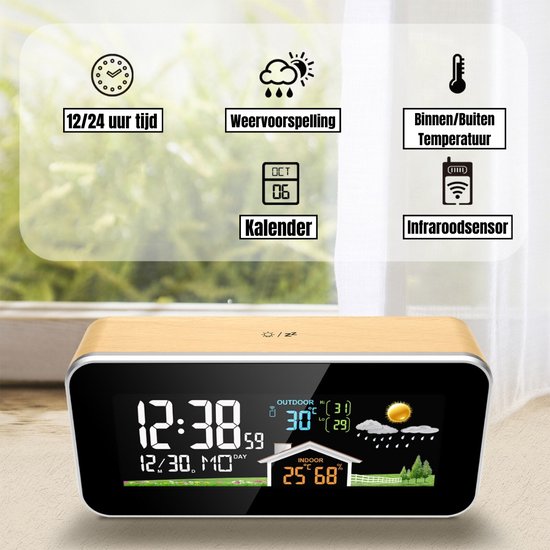 ThermoPro TP55 Digitale thermo-hygrometer, voor binnen en buiten, temperatuur- en luchtvochtigheidsmeter met indicator voor binnenklimaatbeheersing, 2-delige set