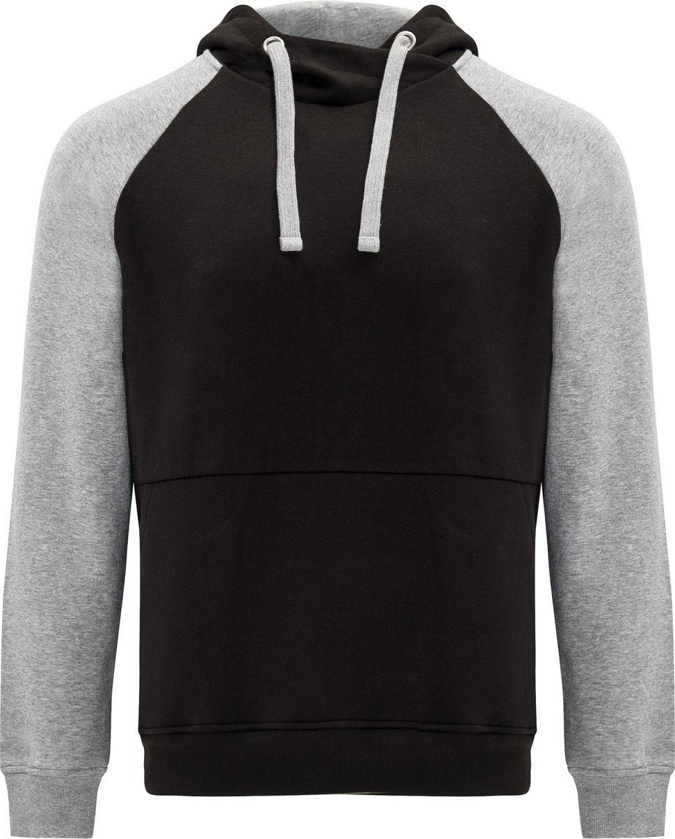 Roly Badet Hooded Sweatshirt RY1058 - Black 02/Heather Grey 58 - XL