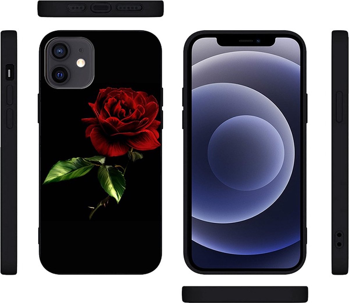 Trendyware bloem/flower/roos Iphone 12 tpu telefoonhoesje/phone case