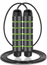 Springtouw met kogellagers Snelle springtouwkabel en 16cm traagschuimhandgrepen Ideaal voor aerobic oefeningen zoals snelheidstraining, duurtraining en fitness - Groen