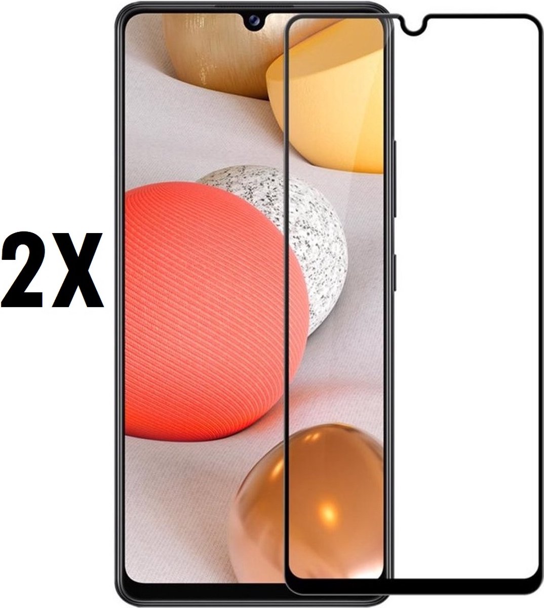 Screenz® - Screenprotector geschikt voor Samsung Galaxy A42 - Tempered glass Screen protector geschikt voor A42 - Beschermglas - Glasplaatje - 2 stuks