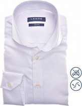 Ledub slim fit overhemd - wit - Strijkvrij - Boordmaat: 41