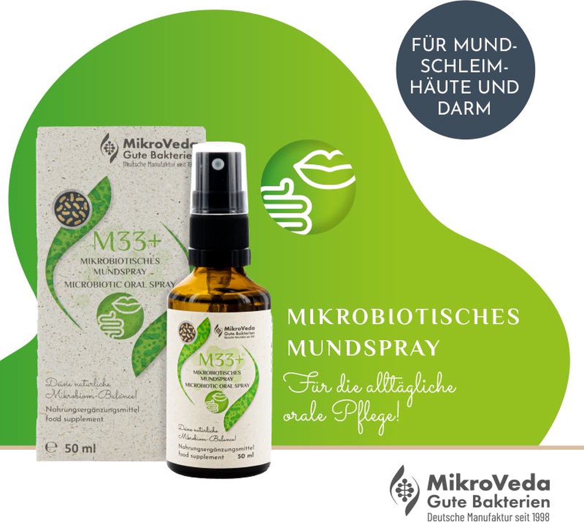 MikroVeda M33+ Microbiotische Mondspray 50 ml