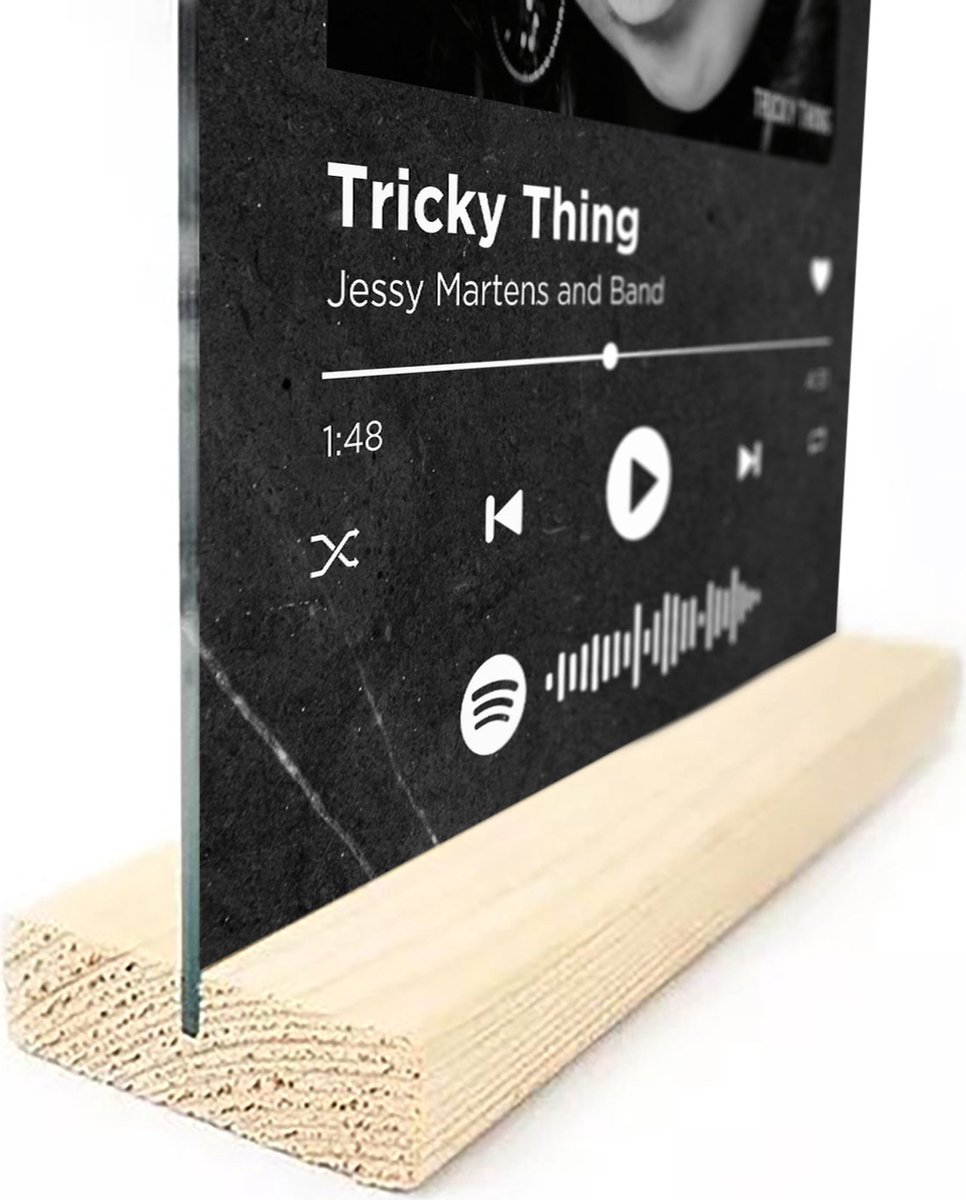 Songr Spotify Muziek Bordje - Tricky Thing - Jessy Martens and Band - 20x30  - Zwart -... | bol.com