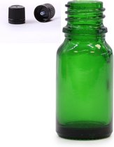 Flacons mélangeurs en Verres 10 ml avec bouchon anti-goutte - 10 ml - Vert - Aromathérapie