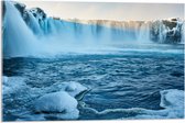 WallClassics - Acrylglas - Goðafoss Watervallen in IJsland - 75x50 cm Foto op Acrylglas (Wanddecoratie op Acrylaat)