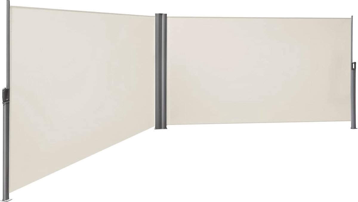 MIRA Home - Zijluifel - Privacy scherm - Beige - Metaal - 1,8x6m