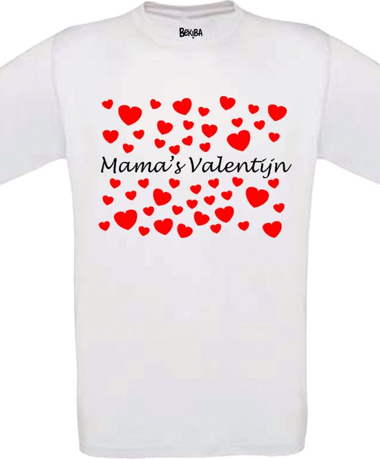 Mama's Valentijn - Kinder T-shirt - wit - Maat 98 /104 - T-shirt leeftijd 3  tot 4 jaar... | bol.com