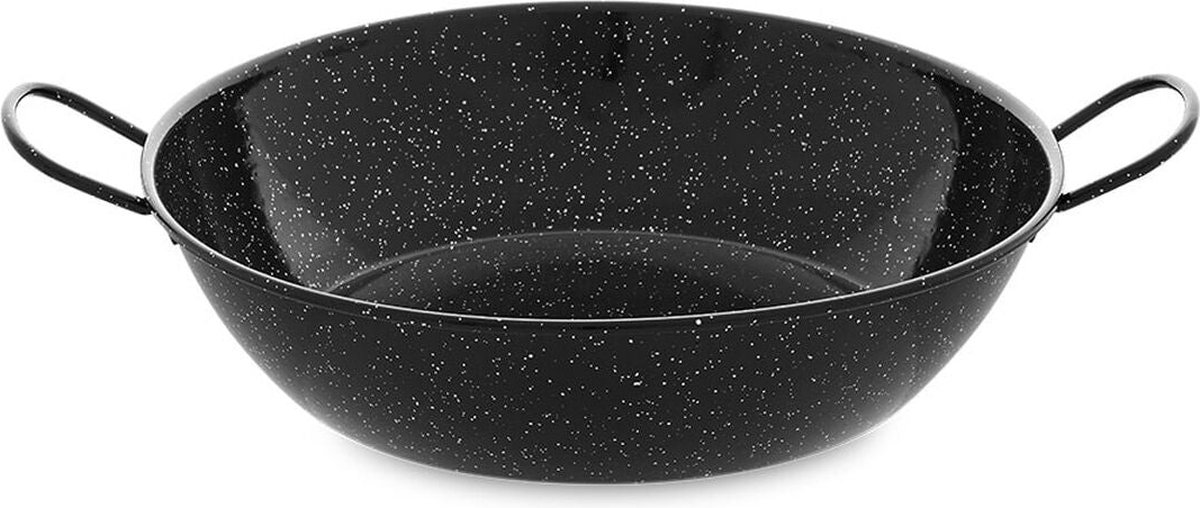 Diepe Pan met Handvat Vaello Zwart Geëmailleerd Staal (Ø 34 cm)