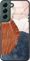 Casimoda® hoesje - Geschikt voor Samsung Galaxy S22+ - Abstract Terracotta - Luxe Hard Case Zwart - Backcover telefoonhoesje - Multi