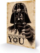 Star Wars - Your Empire Needs You Wood Print 20 X 29.5 cm