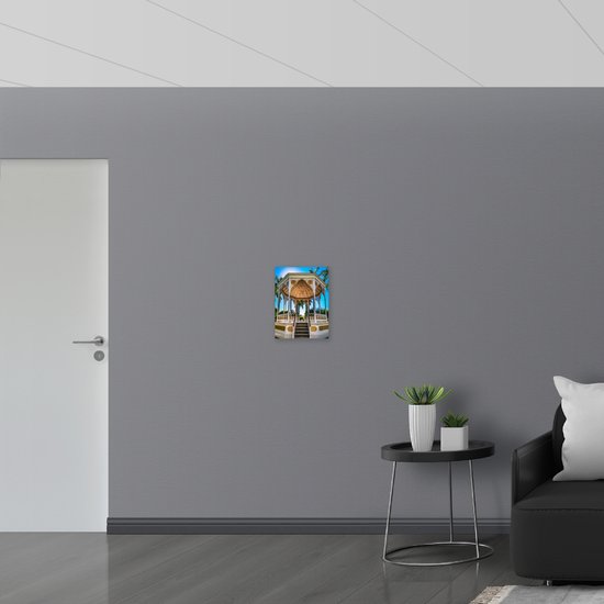 WallClassics - Bois - Monument Kiosco De Comala - Mexique - 30x40 cm - 9 mm d'épaisseur - Photo sur Bois (avec système de suspension)