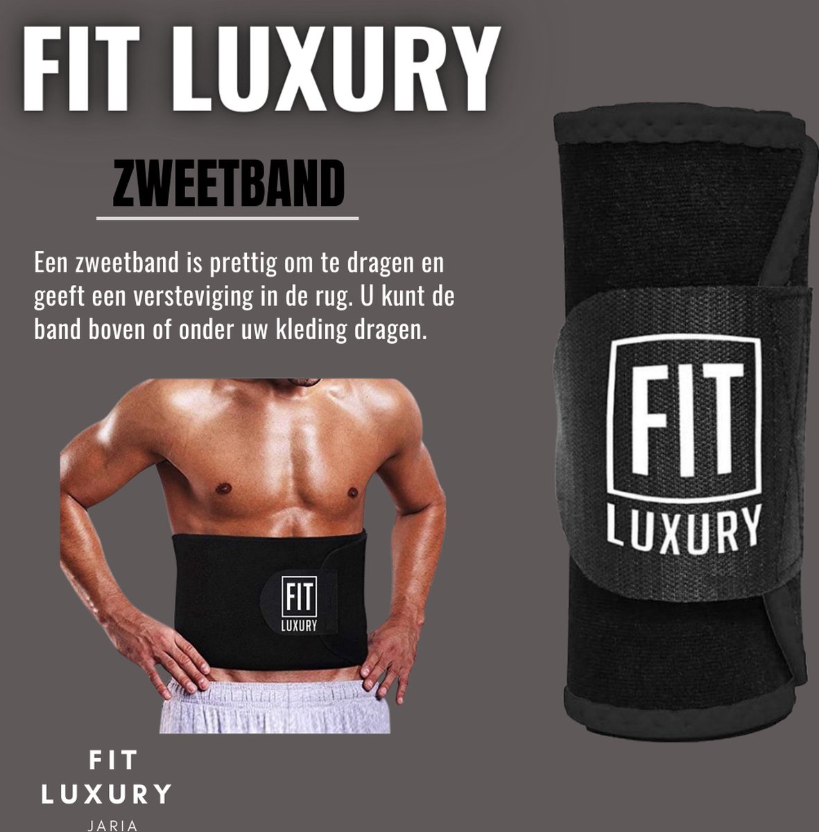 Fit Luxury Fitnessgordel zweetgordel - zweetband voor extra vetverbranding- Buikband afvallen - Waist trainer - Afslankband buik - Afslankriem