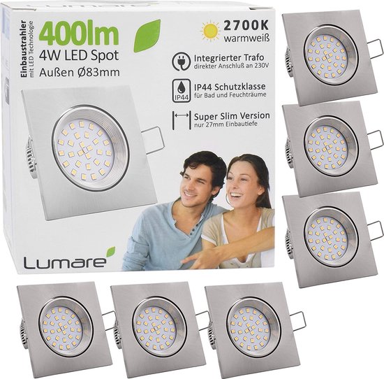 Spot encastrable LED Lumare 4W | 400lm | Profondeur d'installation Extra - plate de 27... | bol