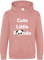 Pixeline Hoodie Cute Little Panda roze 7-8 jaar - Panda - Pixeline - Trui - Stoer - Dier - Kinderkleding - Hoodie - Dierenprint - Animal - Kleding