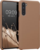 kwmobile telefoonhoesje geschikt voor OnePlus Nord - Hoesje met siliconen coating - Smartphone case in cappuccino