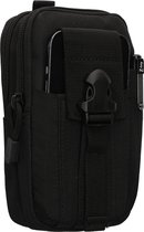 kwmobile tasje voor smartphones XL - 6,7/6,8" en meer - 17,2 x 10 cm - Heuptasje met 3 vakken en riemclip - Multifunctionele outdoor tas met vak voor smartphone - In zwart