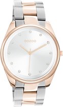 OOZOO Timepieces - rosé goudkleurige OOZOO horloge met zilver/ rosé goudkleurige roestvrijstalen armband - C10964