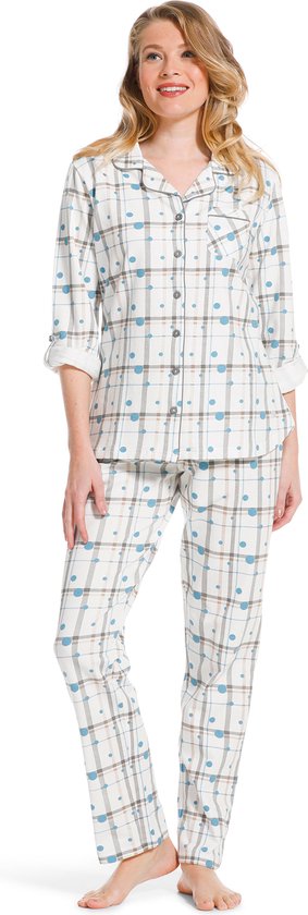 Pastunette - Dots - Pyjamaset - Wit - Maat 46
