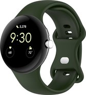 Bandje Voor Google Pixel - Watch Sport Band - Leger Groen - Maat: SM - Horlogebandje, Armband