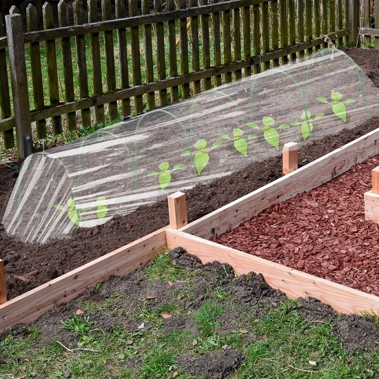 Arcs de tunnel Relaxdays lot de 6 - tubes de serre - arcs de serre tunnel - 60 x 62 - vert