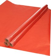 Inpakpapier/cadeaupapier - 3x rollen - roodbruin - 70 x 200 cm