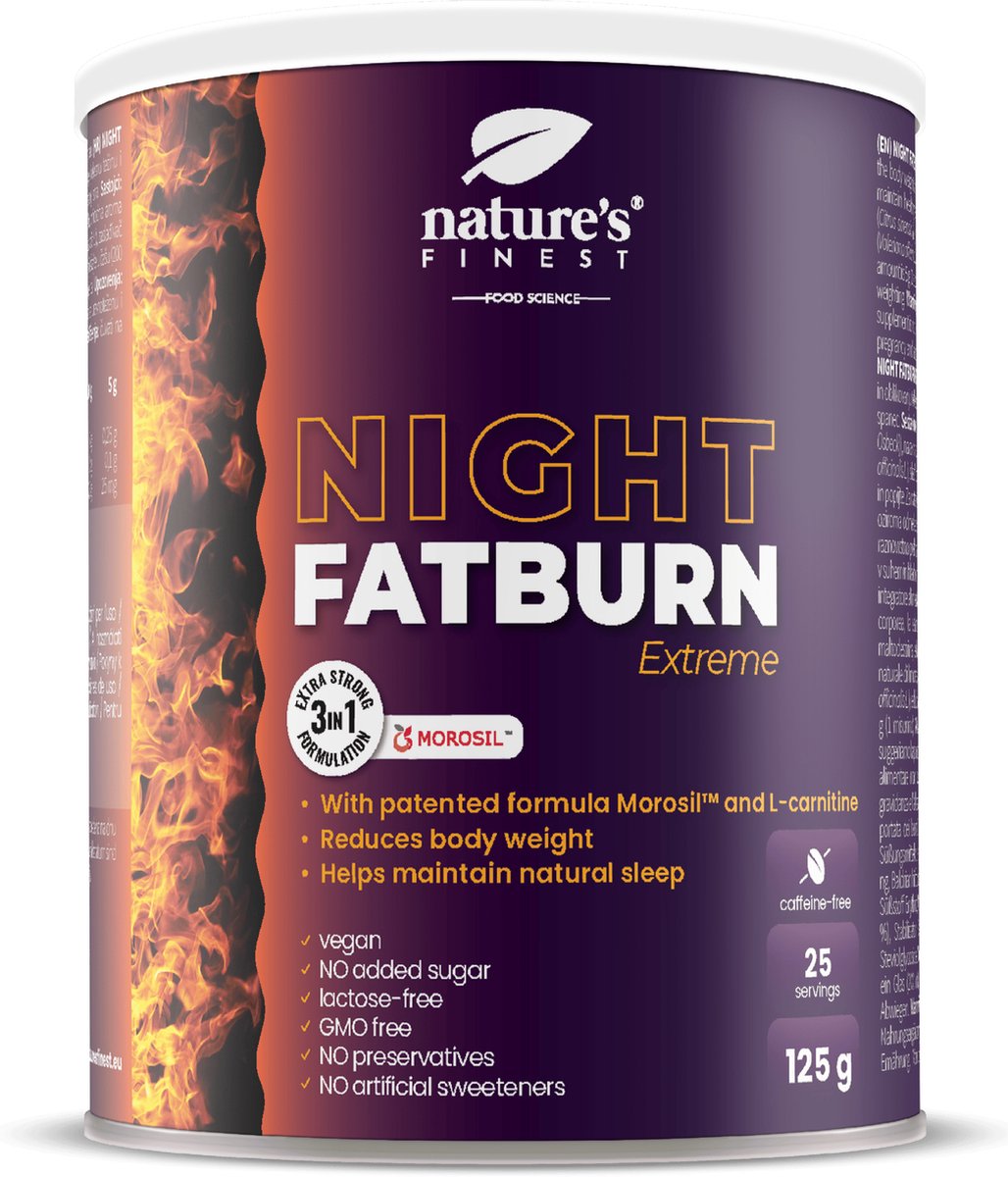 Nature's Finest Night FatBurn Extreme | Fat Burner Drinken, afvallen terwijl je slaapt | met Morosil en valeriaan extract - Natures Finest