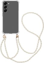 iMoshion Hoesje Geschikt voor Samsung Galaxy S23 Plus Hoesje Met Koord - iMoshion Backcover met koord + armband - Parels - transparant